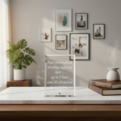 Personalised Award Trophy Glass Plaque Gift With Any Engraving