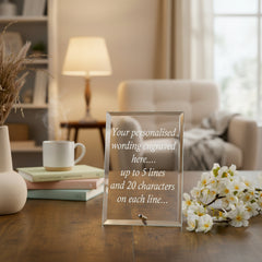 Personalised Award Trophy Glass Plaque Gift With Any Engraving