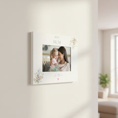 Personalised White Mum Photo Picture Frame Gift With Delicate Flowers Photo Frame ukgiftstoreonline
