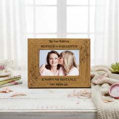 Personalised Mother & Daughter Knows No Distance Engraved Wooden Photo Frame Gift Daughter Photo Frame ukgiftstoreonline