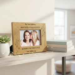 Personalised Mother & Daughter Knows No Distance Engraved Wooden Photo Frame Gift Daughter Photo Frame ukgiftstoreonline