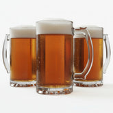 Set of Three Beer Mugs, 15cm Height, 11cm Width, Nucleated Base, Heavy Weight, Comfortable Handle, Gift for Men Milk, Juice, Bar, Beverages Personalised Birthday Gift ukgiftstoreonline