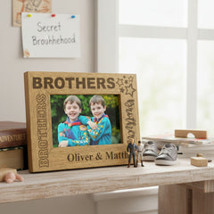 Brothers Sentiment Personalised Wooden Engraved Photo Frame Gift Brother Photo Frame ukgiftstoreonline 4 x 6 Inch
