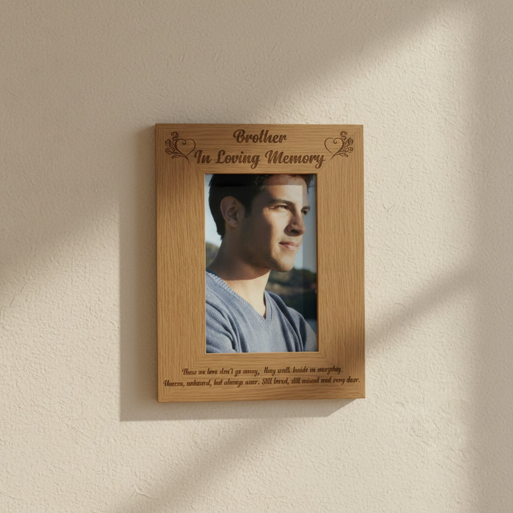 Brother In Loving Memory Remembrance Portrait Wooden Photo Frame Gift Loving Memory Remembrance ukgiftstoreonline