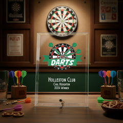 Personalised Darts Competition Award Trophy Plaque With Colour Print