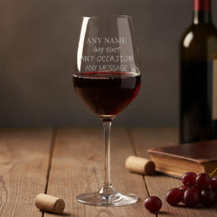 Personalised Wine Glass 350ml Engraved Glass for Women or Men Choice of 30 Fonts Customised Gift, Elegant Stemware Perfect Anniversary Birthday Christmas Retirement Personalised ukgiftstoreonline