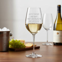Personalised Wine Glass 350ml Engraved Glass for Women or Men Choice of 30 Fonts Customised Gift, Elegant Stemware Perfect Anniversary Birthday Christmas Retirement Personalised ukgiftstoreonline