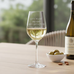 Personalised Wine Glass 350ml Engraved Glass for Women or Men Choice of 30 Fonts Customised Gift, Elegant Stemware Perfect Anniversary Birthday Christmas Retirement Personalised ukgiftstoreonline