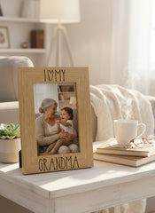 I heart my Grandma Engraved Wooden Love photo frame Grandma Photo Frame ukgiftstoreonline