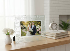 Glass Wedding Photo Frame 4" x 6" With Mirrored Words photo frame ukgiftstoreonline