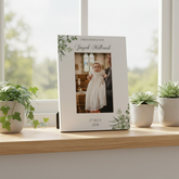 Personalised Christening Day Elegant Photo Frame Gift With Leaves Photo Frame ukgiftstoreonline