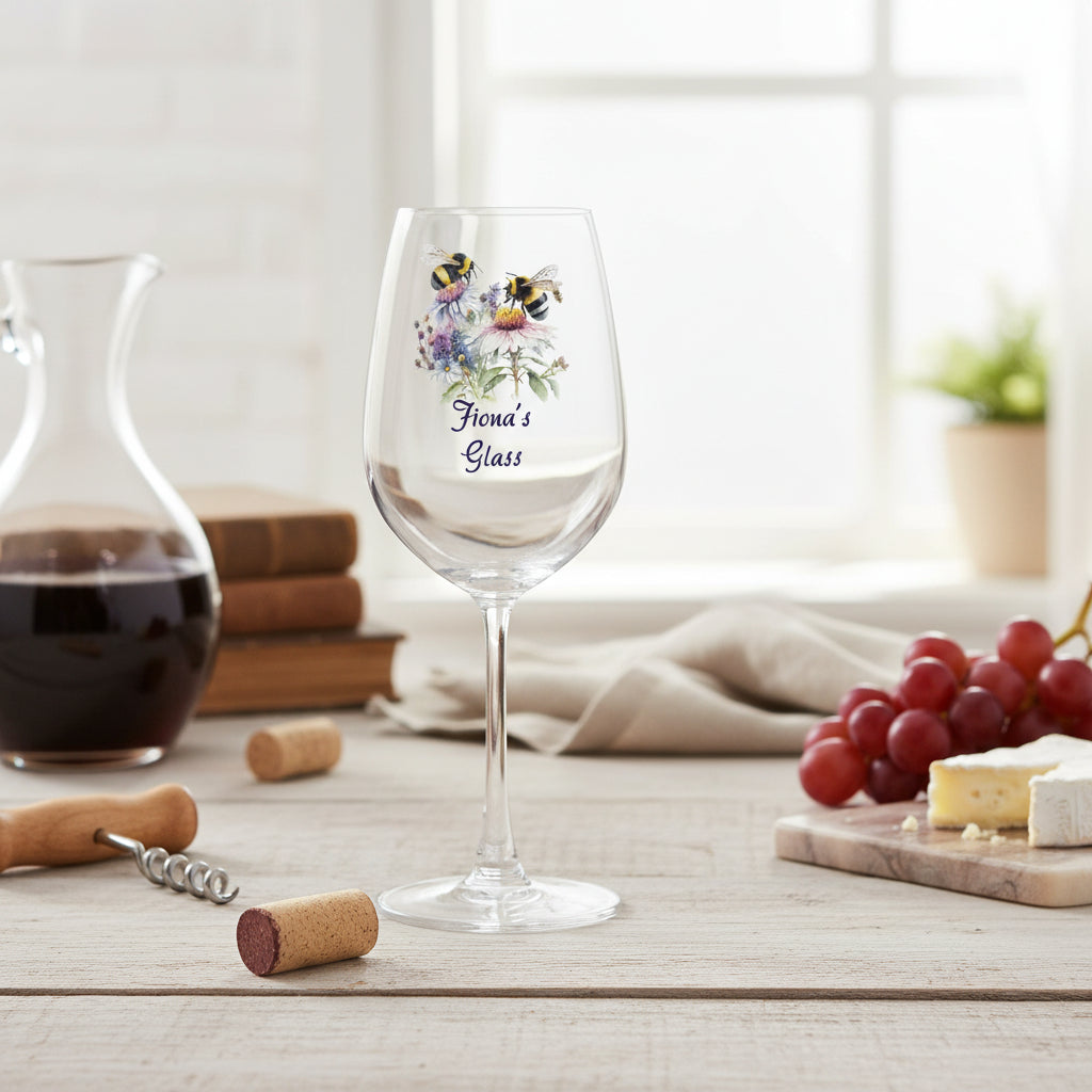 Personalised Bumble Bee Wine Glass Gift For Her Personalised Wine Glasses ukgiftstoreonline