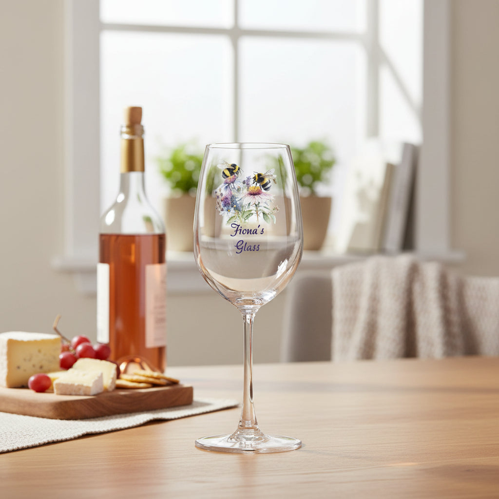 Personalised Bumble Bee Wine Glass Gift For Her Personalised Wine Glasses ukgiftstoreonline