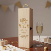 Personalised Birthday Gift Champagne or Wine Bottle Holder Gift 18th, 21st, 30th, 40th, 50th, 60th, 70th, 80th, 90th Personalised Birthday Gift ukgiftstoreonline