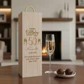 Personalised Birthday Gift Champagne or Wine Bottle Holder Gift 18th, 21st, 30th, 40th, 50th, 60th, 70th, 80th, 90th Personalised Birthday Gift ukgiftstoreonline