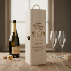 Personalised Birthday Gift Champagne or Wine Bottle Holder Gift 18th, 21st, 30th, 40th, 50th, 60th, 70th, 80th, 90th Personalised Birthday Gift ukgiftstoreonline