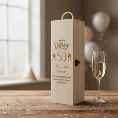 Personalised Birthday Gift Champagne or Wine Bottle Holder Gift 18th, 21st, 30th, 40th, 50th, 60th, 70th, 80th, 90th Personalised Birthday Gift ukgiftstoreonline