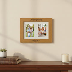 Personalised Wooden Double Photo Frame Engraved Any Message Photo Frame ukgiftstoreonline