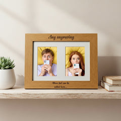 Personalised Wooden Double Photo Frame Engraved Any Message Photo Frame ukgiftstoreonline