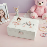 Personalised Girls Ballerina Large Jewellery Box Gift Customised Personalised Jewellery Box ukgiftstoreonline