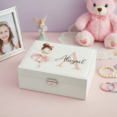 Personalised Girls Ballerina Large Jewellery Box Gift Customised Personalised Jewellery Box ukgiftstoreonline