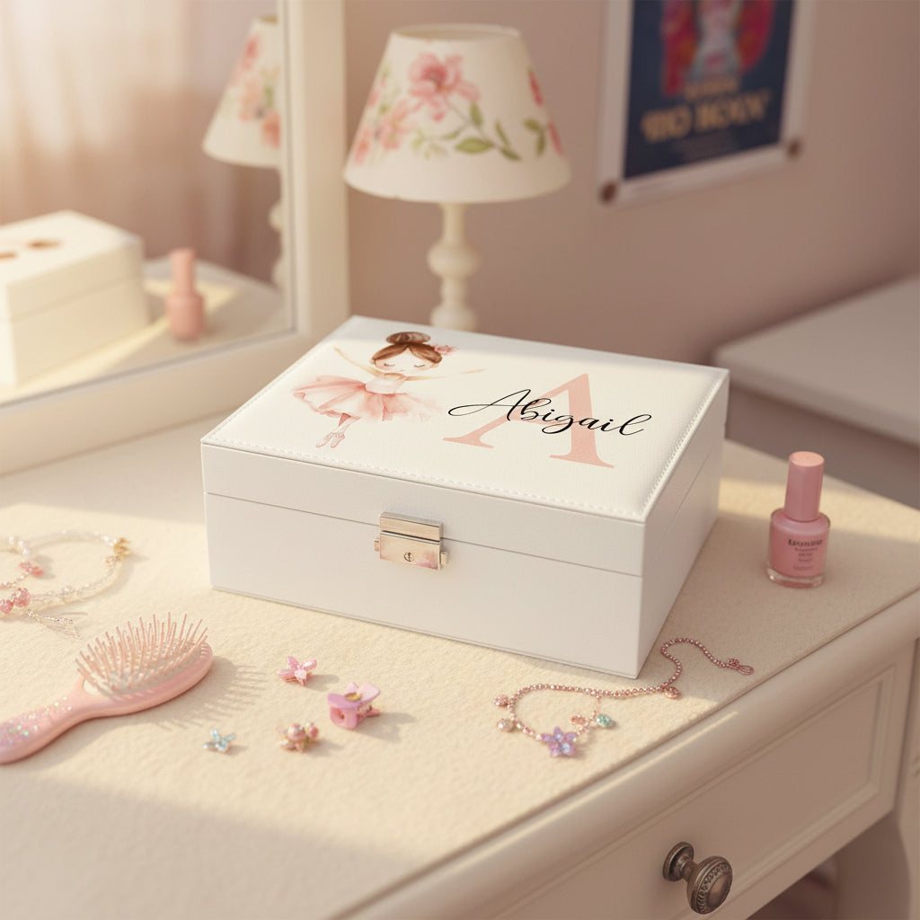 Personalised Girls Ballerina Large Jewellery Box Gift Customised Personalised Jewellery Box ukgiftstoreonline