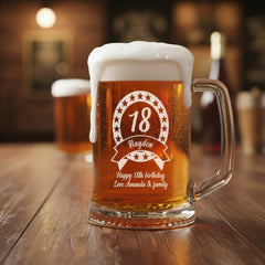Engraved/Personalised Birthday Beer Tankard - Gift For Boys 18th/21st/30th/40th/50th/60th/65th/70th