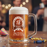 Engraved/Personalised Birthday Beer Tankard - Gift For Boys 18th/21st/30th/40th/50th/60th/65th/70th