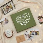 Mum with love Olive Green Photo Album Gift With Butterflies 50 x 6" x 4" Photos Mum Photo Album ukgiftstoreonline