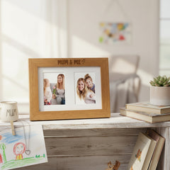 Mum and Me Engraved Wooden Double Photo Picture Frame 6x4 Inch Gift Photo Frame ukgiftstoreonline
