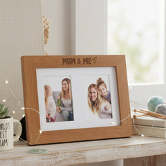 Mum and Me Engraved Wooden Double Photo Picture Frame 6x4 Inch Gift Photo Frame ukgiftstoreonline