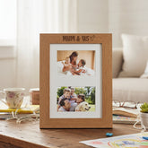 Mum and Us Photo Engraved Wooden Double Picture Frame 6x4 Inch Landscape Photo Frame ukgiftstoreonline