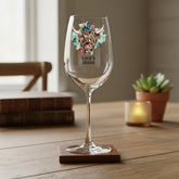 Personalised Highland Cow Butterfly Wine Glass Gift For Her Personalised Gin Glasses ukgiftstoreonline