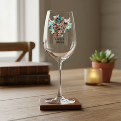 Personalised Highland Cow Butterfly Wine Glass Gift For Her Personalised Gin Glasses ukgiftstoreonline
