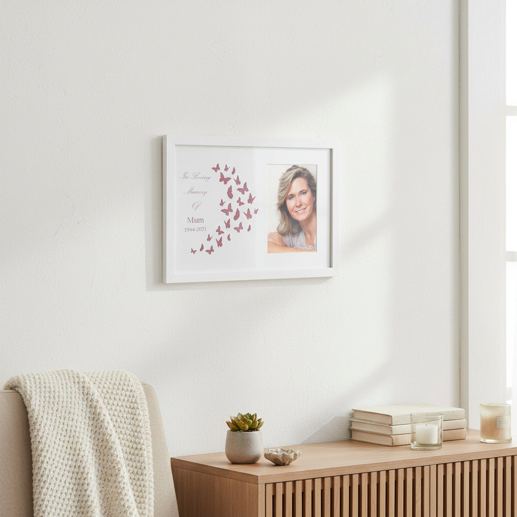 Personalised Mum In Loving Memory Photo Frame With Butterflies Mum Photo Frame ukgiftstoreonline