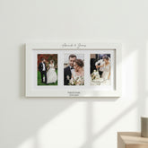 Personalised White Wooden Wedding Triple Photo 6 x 4 Frame Gift Photo Frame ukgiftstoreonline