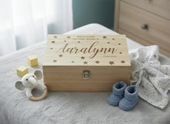 Personalised Engraved Large Baby Memories Keepsake Box Welcome To The World Keepsake Memory Box Raised Words