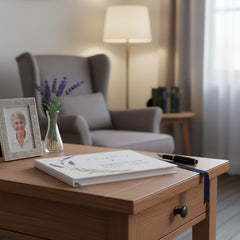 Personalised Memory Funeral Book Remembrance Guest Book With Lavender Hard Cover 80 Pages Guest Book ukgiftstoreonline
