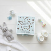 Personalised Baby Boy Blue Memories Engraved Wooden Keepsake Box Love You To The Moon Keepsake Memory Box Baby Keepsakes