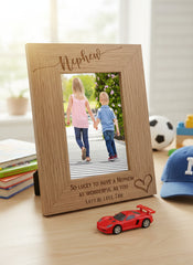 Personalised Nephew Love Heart Engraved Portrait Photo Frame Gift personalised photo frames ukgiftstoreonline