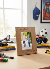 Personalised Nephew Love Heart Engraved Portrait Photo Frame Gift personalised photo frames ukgiftstoreonline