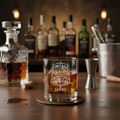 Engraved Personalised Bespoke Birthday Whisky Glass Any Age 70th, 60th, 50th, 40th, 30th