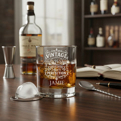 Engraved Personalised Bespoke Birthday Whisky Glass Any Age 70th, 60th, 50th, 40th, 30th