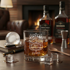 Engraved Personalised Bespoke Birthday Whisky Glass Any Age 70th, 60th, 50th, 40th, 30th