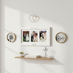 Personalised White Wooden Wedding Triple Photo 6 x 4 Frame Gift Photo Frame ukgiftstoreonline