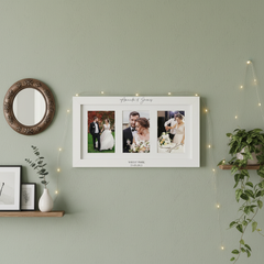Personalised White Wooden Wedding Triple Photo 6 x 4 Frame Gift Photo Frame ukgiftstoreonline