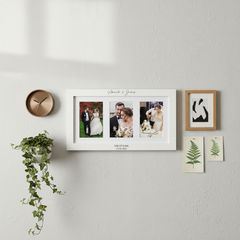 Personalised White Wooden Wedding Triple Photo 6 x 4 Frame Gift Photo Frame ukgiftstoreonline