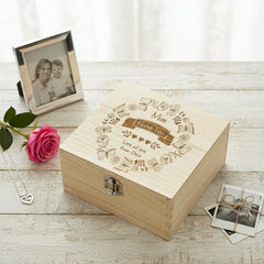 Personalised Mum Love You Engraved Wooden Keepsake Memory Gift Box Keepsake Box ukgiftstoreonline