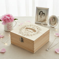 Personalised Mum Love You Engraved Wooden Keepsake Memory Gift Box Keepsake Box ukgiftstoreonline