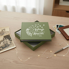 Your Wings Were Ready Memorial Remembrance Olive Green Photo Album For 50 x 6 by 4 Capacity Loving Memory Remembrance ukgiftstoreonline